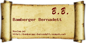 Bamberger Bernadett névjegykártya