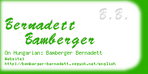 bernadett bamberger business card
